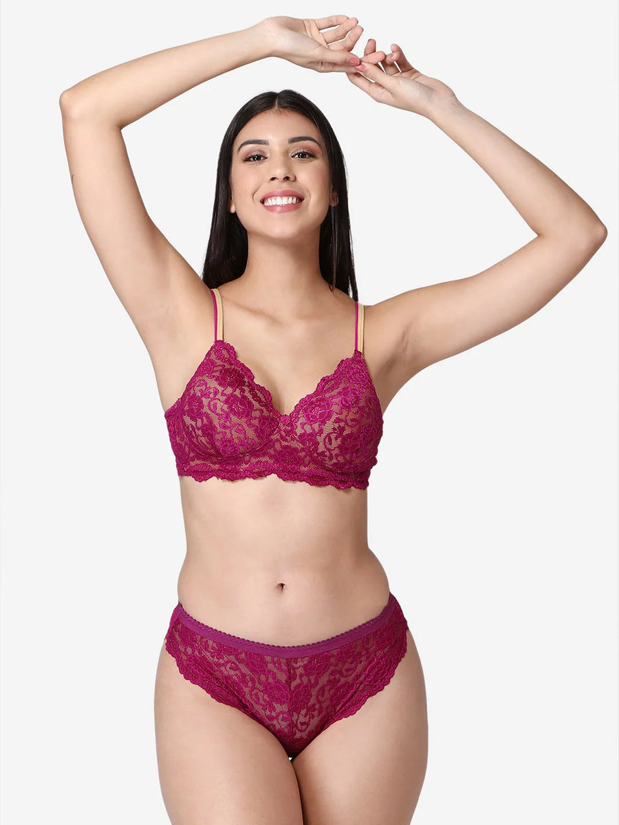 Fitoor Beautiful Basics Double Layered Non Wired Full Coverage Backless Bra - Beet Red
