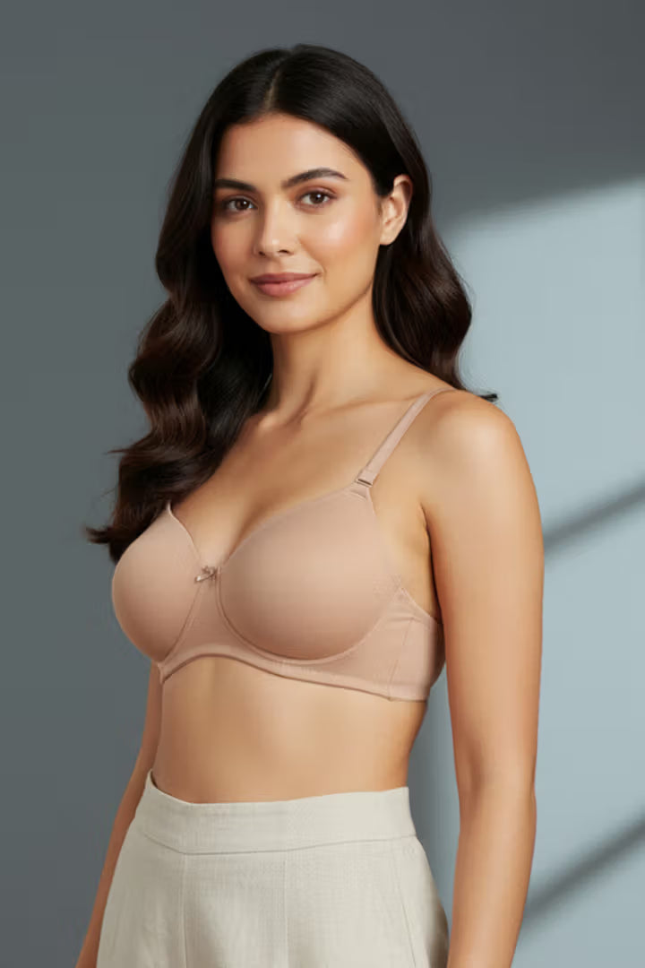 Fitoor Padded Wired 3/4Th Coverage T-Shirt Bra - Nude
