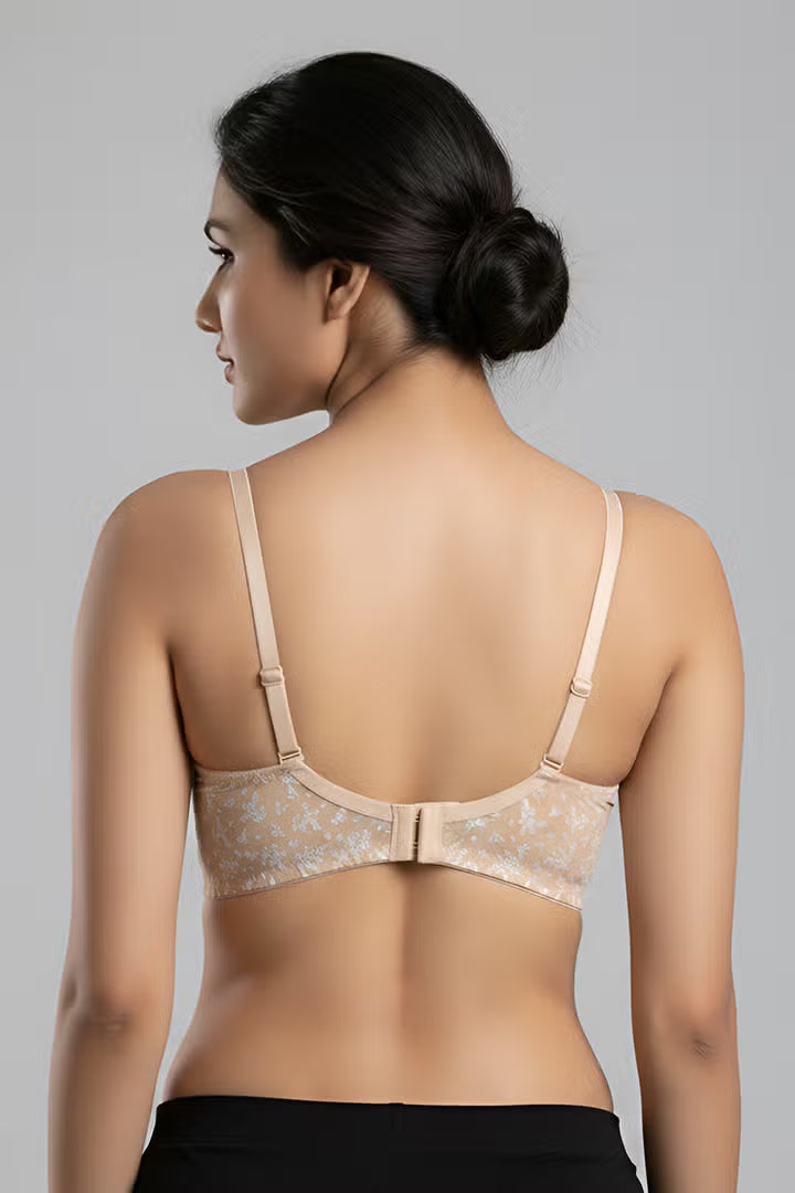 Fitoor  Padded Regular Wired 3/4th Coverage Tshirt Bra - Polka