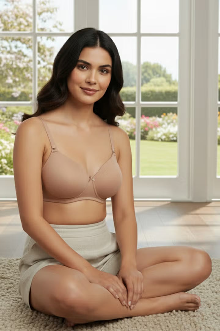 Fitoor Padded Wired 3/4Th Coverage T-Shirt Bra - Nude