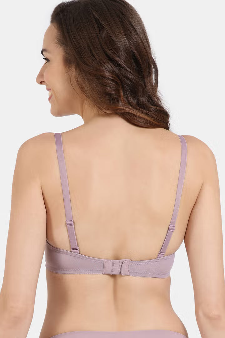 Fitoor Essentials Double Layered Non Wired Full Coverage T-Shirt Bra - Dk Neavy Floral
