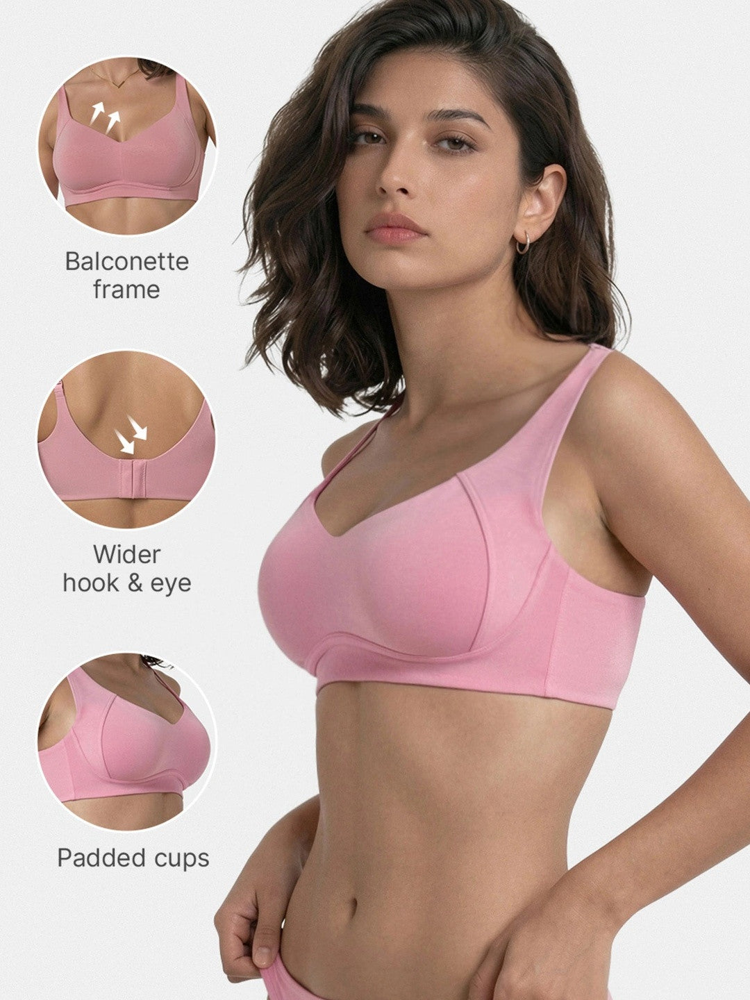 Women Bamboo Cotton Full Support Everyday T-Shirt Bra