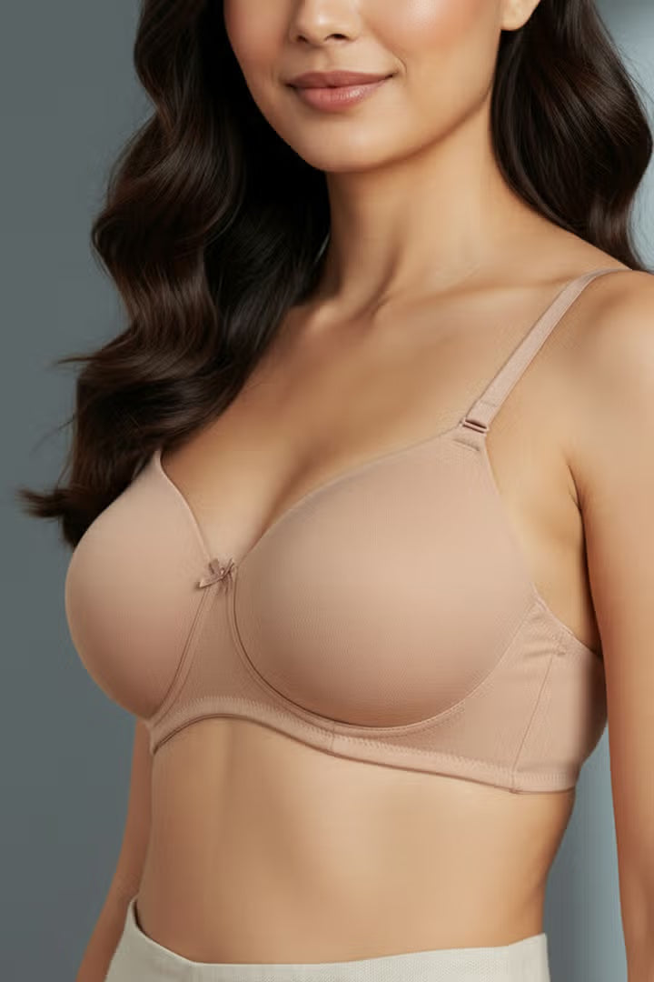 Fitoor Padded Wired 3/4Th Coverage T-Shirt Bra - Nude
