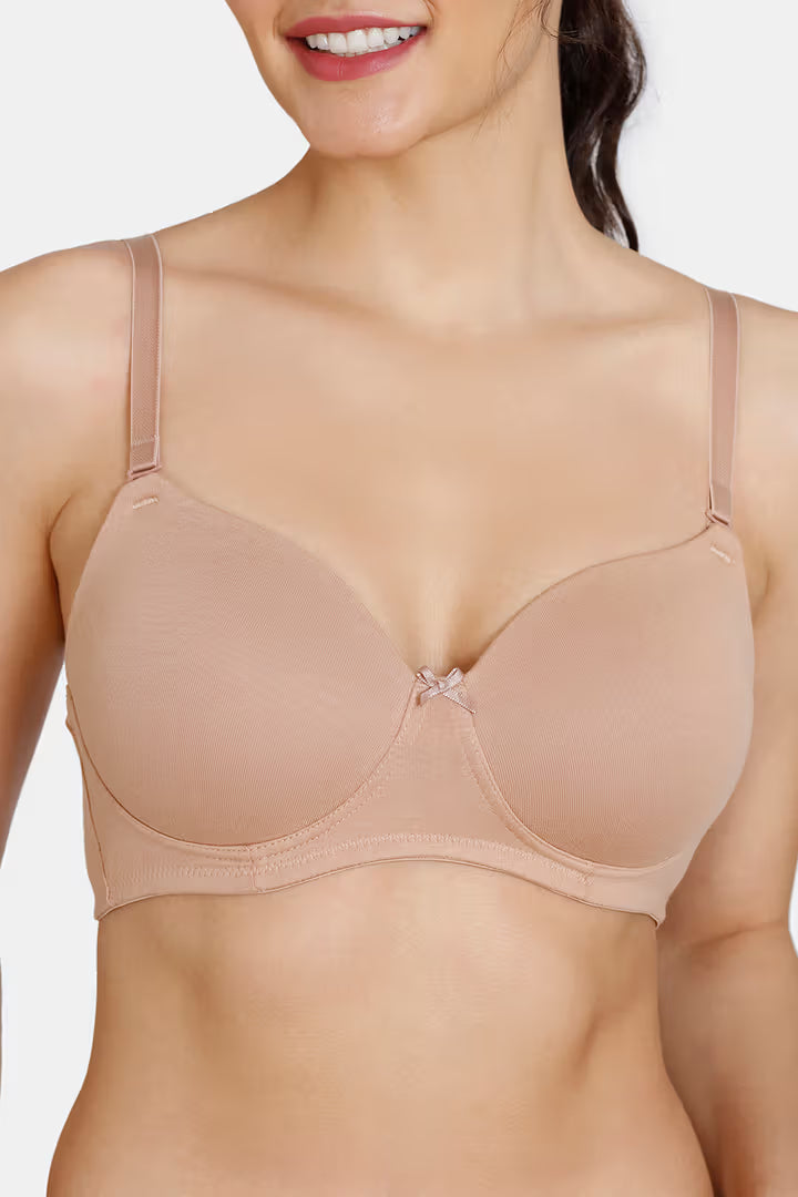 Fitoor Padded Wired 3/4Th Coverage T-Shirt Bra - Nude