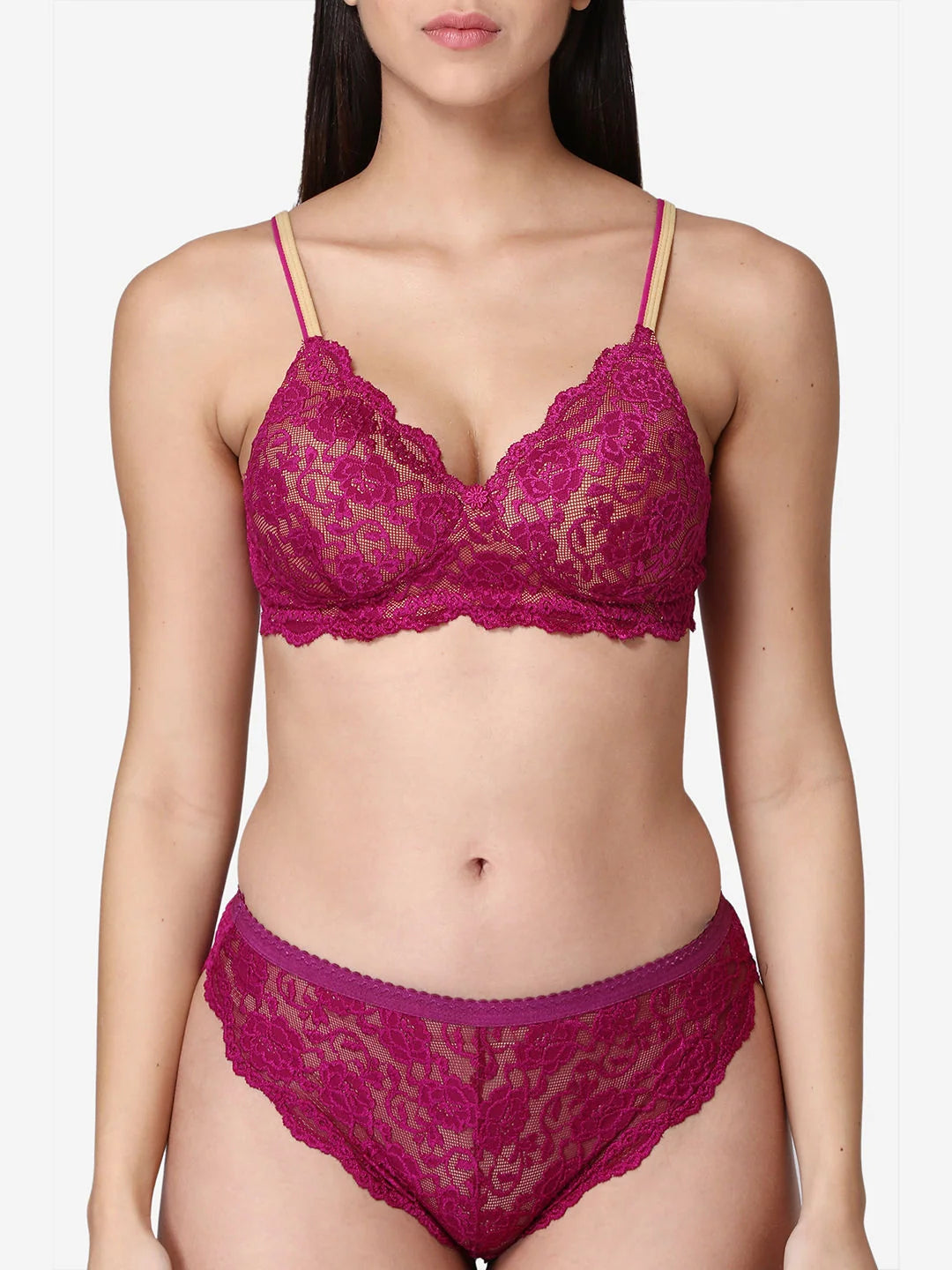 Fitoor Beautiful Basics Double Layered Non Wired Full Coverage Backless Bra - Beet Red