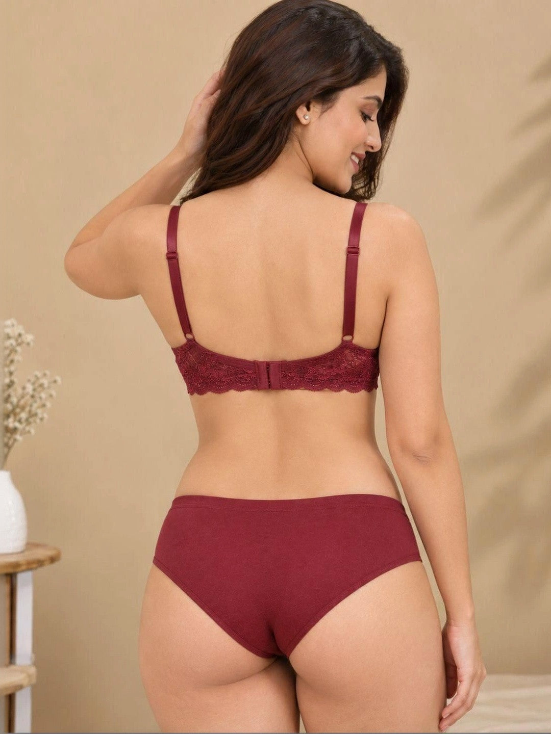 Padded Non-Wired Full Coverage Multiway T-Shirt Bra & High Waist Hipster Panty